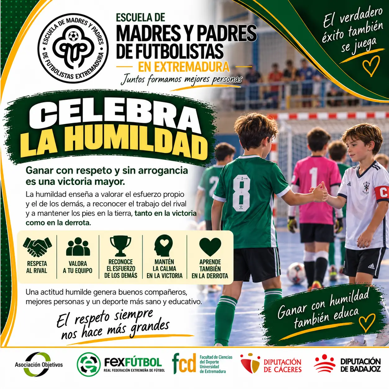 celebra la humildad en el fútbol base