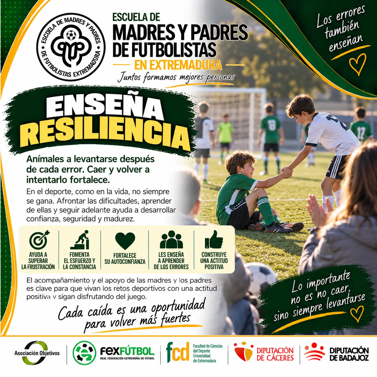 enseña resiliencia en el fútbol base