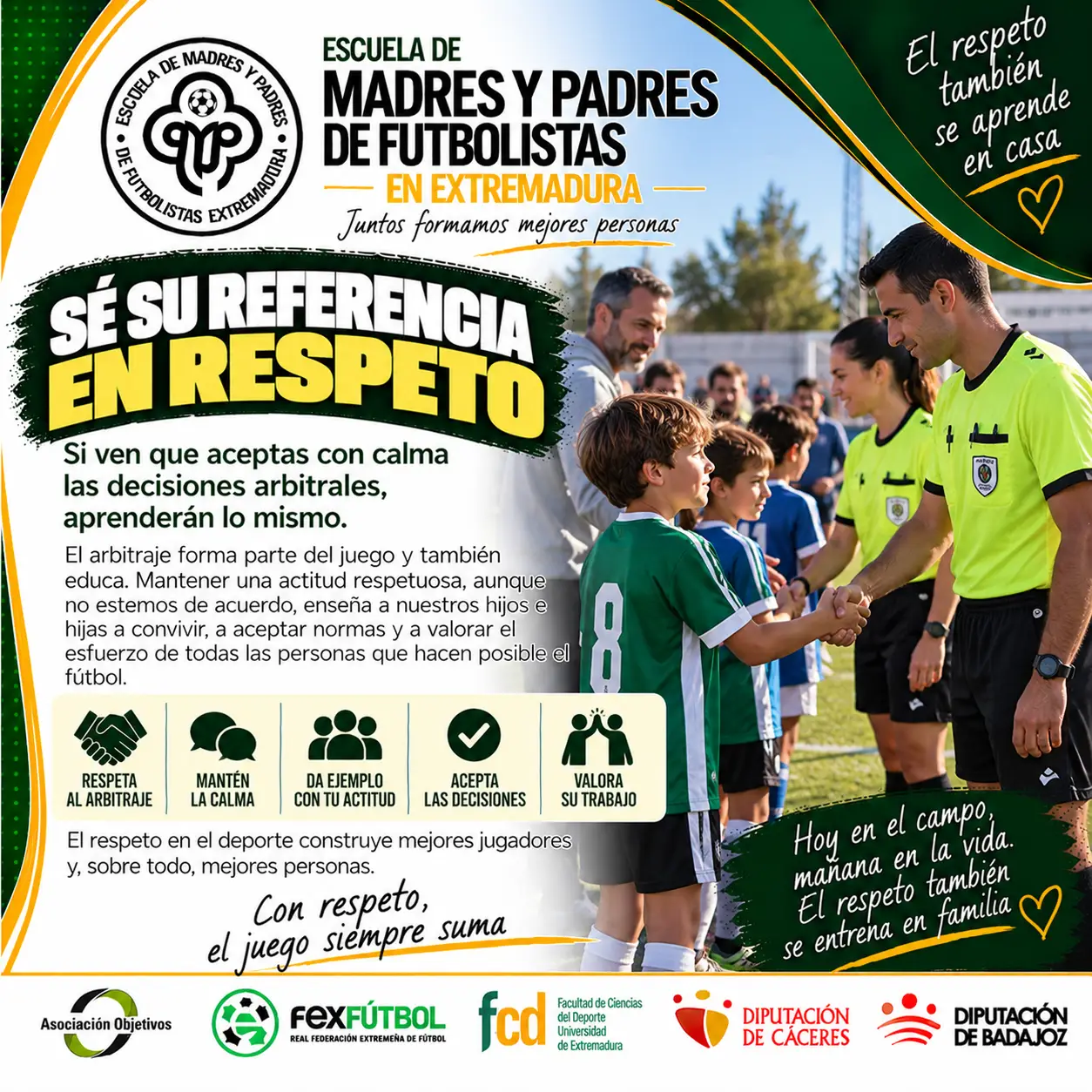 respeto en el fútbol, ejemplo en casa